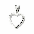 14K White Heart Pendant